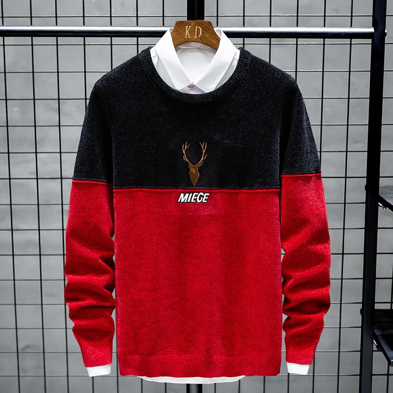 

2019 New Winter Thick Warm Cashmere Men Sweater With Deer Round Neck Men's Pullovers Top Quality Casual Mens Christmas Sweaters