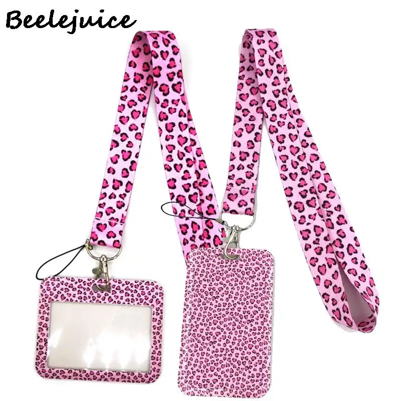 Держатель для кредитных карт с розовым леопардовым принтом чехол студентов и