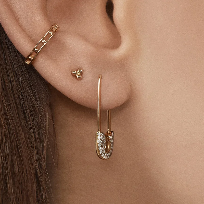 2019 новые уникальные дизайнерские серьги-гвоздики в форме скрепок модные серьги