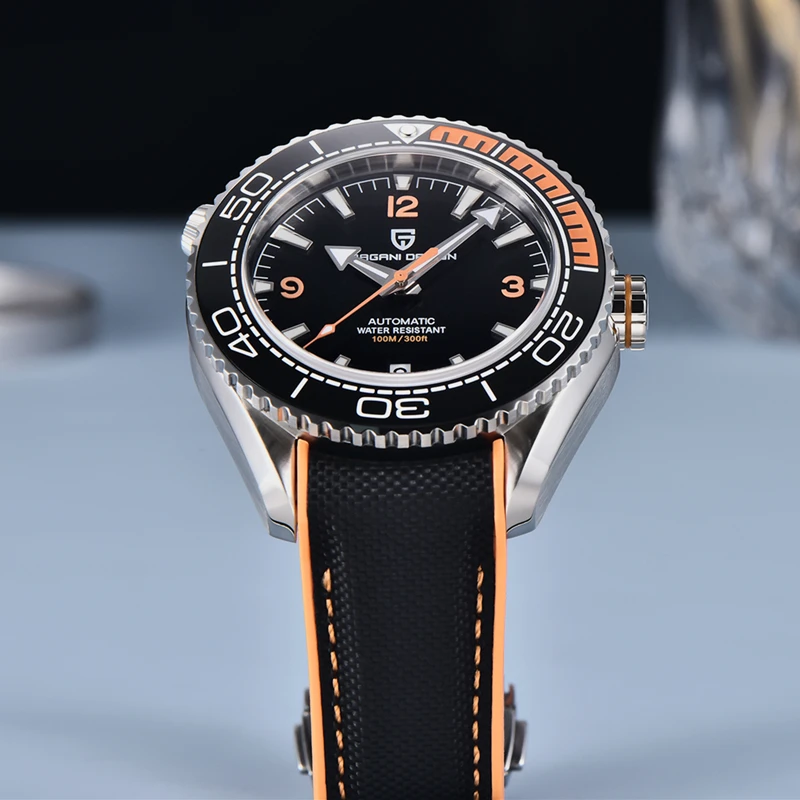 PAGANI DESIGN Men's Automatic Mechanical Watch Ceramic Bezel 100M Waterproof NH35A Movement Luxury Sapphire Glass Watch for Men