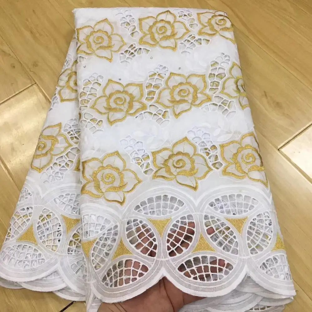 5 ярдов швейцарская вуаль кружевная ткань из Дубая Горячая распродажа! африканская хлопковое кружево «швейцарская вуаль» ткани кружевное платье высокого качества