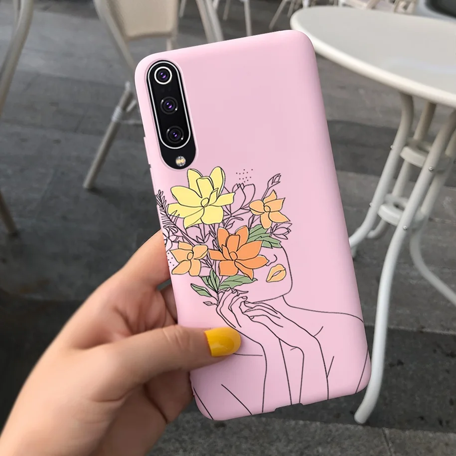 For Xiaomi Mi 9 SE Case New Liquid Silicone Matte Soft Lavender Flowers Protection Cover For Xiaomi Mi 9 Lite Mi9 SE Phone Cases iphone waterproof bag