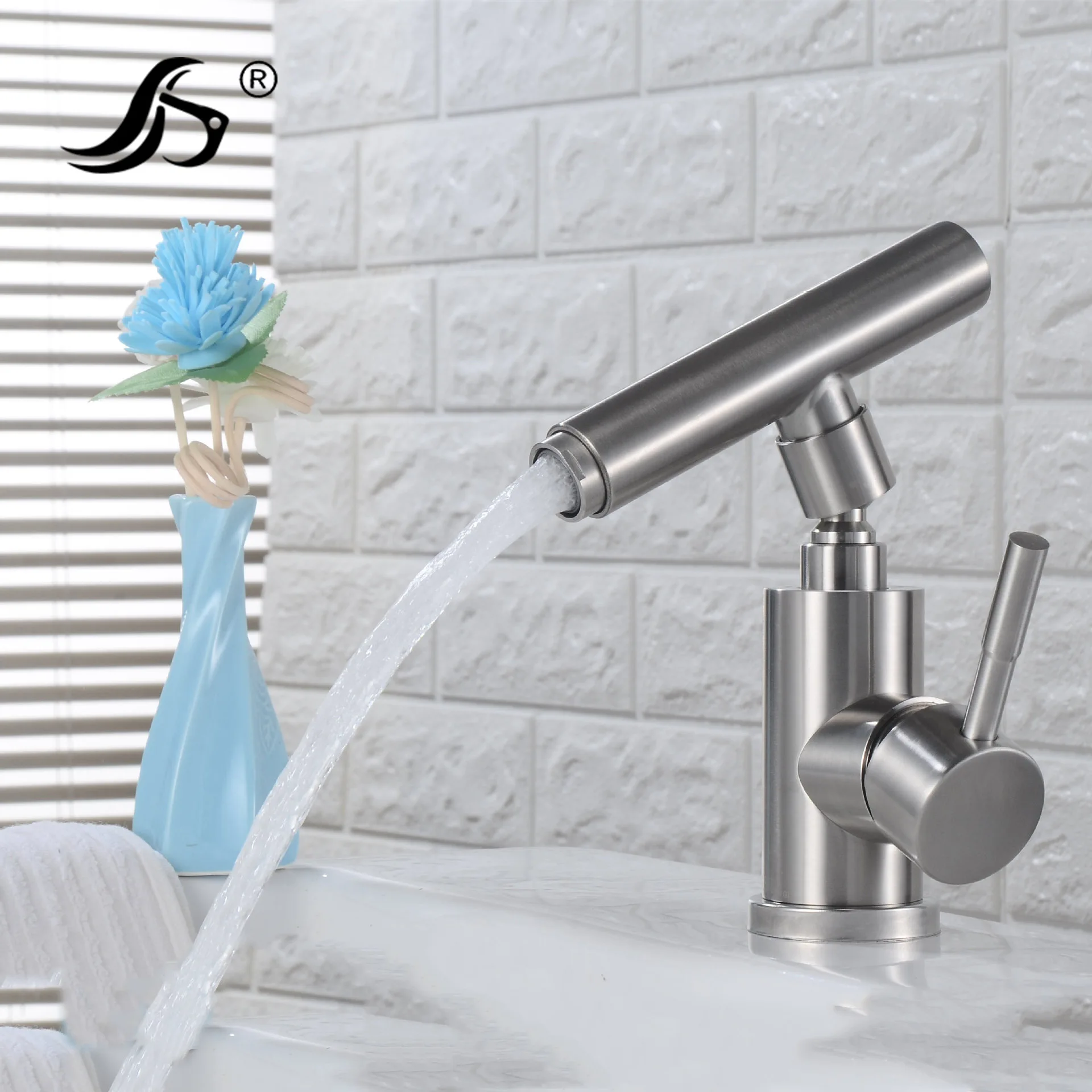 

Liqun Bathroom Cabinet Wash Basin Hot And Cold Water Dragon SUS304 Stainless Steel Universal Rotating Wash Basin Water Dragon He