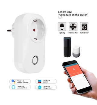 

EU Wifi Smart Socket Power Switch EU Plug with energy monitoring APP/Voice Remote Control with Alexa and google for Smart home