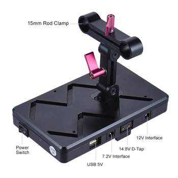 

Andoer AD-VFU2 V-mount V-lock Power Supply Battery Plate System Kit USB 5V/7.2V/12V/14.8V for Canon DSLR Camera Monitor Mic
