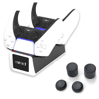 

For Playstation 5 PS5 Gamepad Game Controller Dual USB Charger Charging Dock Stand Station Cradle Holder Storage Base With Caps