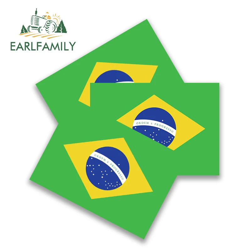 EARLFAMILY 13 см 3 шт. бразильский флаг мотоциклетная наклейка для автомобиля s аниме
