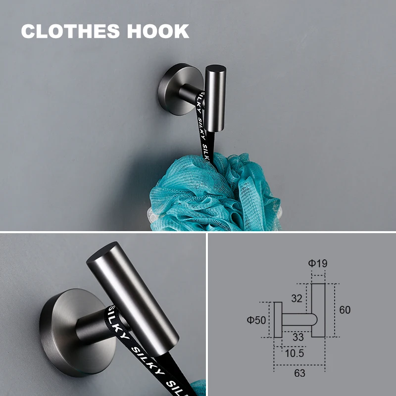 Bathroom Accessories Sets Robe Hook Towel Bar Paper Holder Stainless Steel bathroom hardware accessories bathroom hardware set toilet paper holder paper towel holder adhesive hook clothes hook towel hook