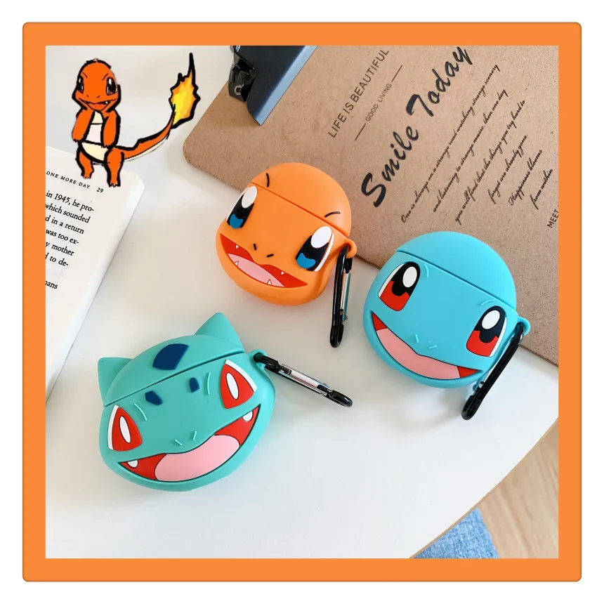 3D Япония милый мультфильм Charmander настенные наклейки крышка для наушников для Apple Airpods 1/2 силиконовые защитные кожухи головных телефонов
