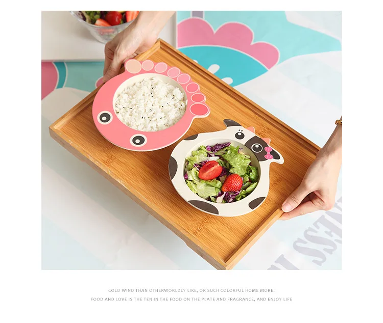 Столовые приборы детская посуда hello kitty чаша окружающей среды из натурального бамбукового волокна мультфильм посуда и тарелки наборы Посуда и тарелки