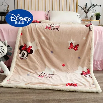 

Disney Cartoon Minnie Mouse Fleece Lamb Fleece Four Seasons Warm Children's Blanket Kids Children Throw Sofa Mat Sheets Gift