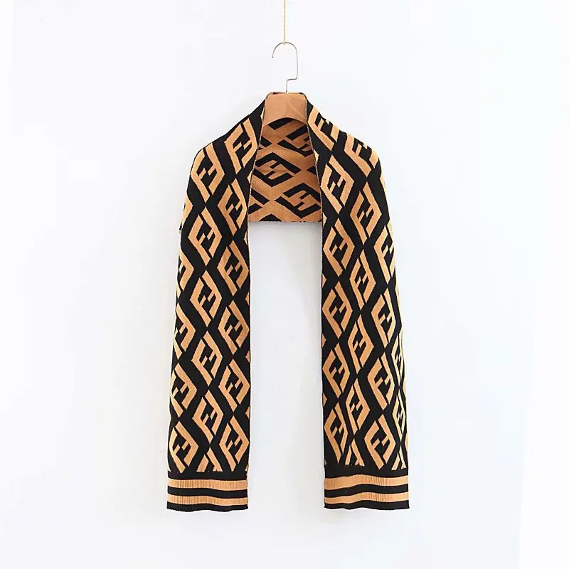 

2018 Western Style Autumn And Winter Women's Dress New Style Simplicity Geometry Jacquard Scarf