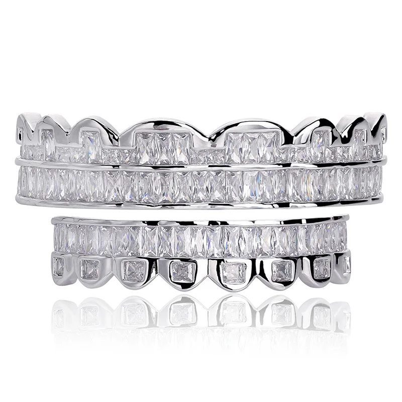 

Europe And America Cross Border Hot Selling Hip Hop Tooth Socket Gold Plated Diamond Set Gold Teeth Hiphop Grillz Hip Hop Tooth