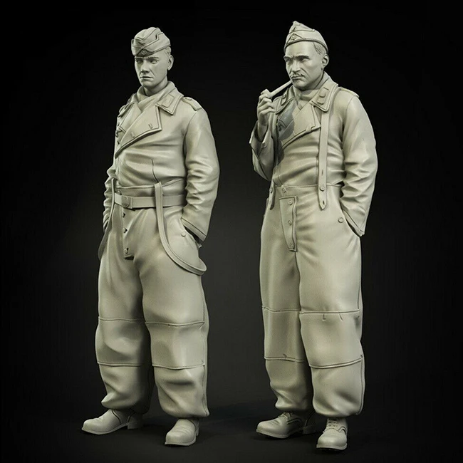 Новинка 1/35 комплект зимних штанов в разобранном виде включает 2 фигурки из смолы
