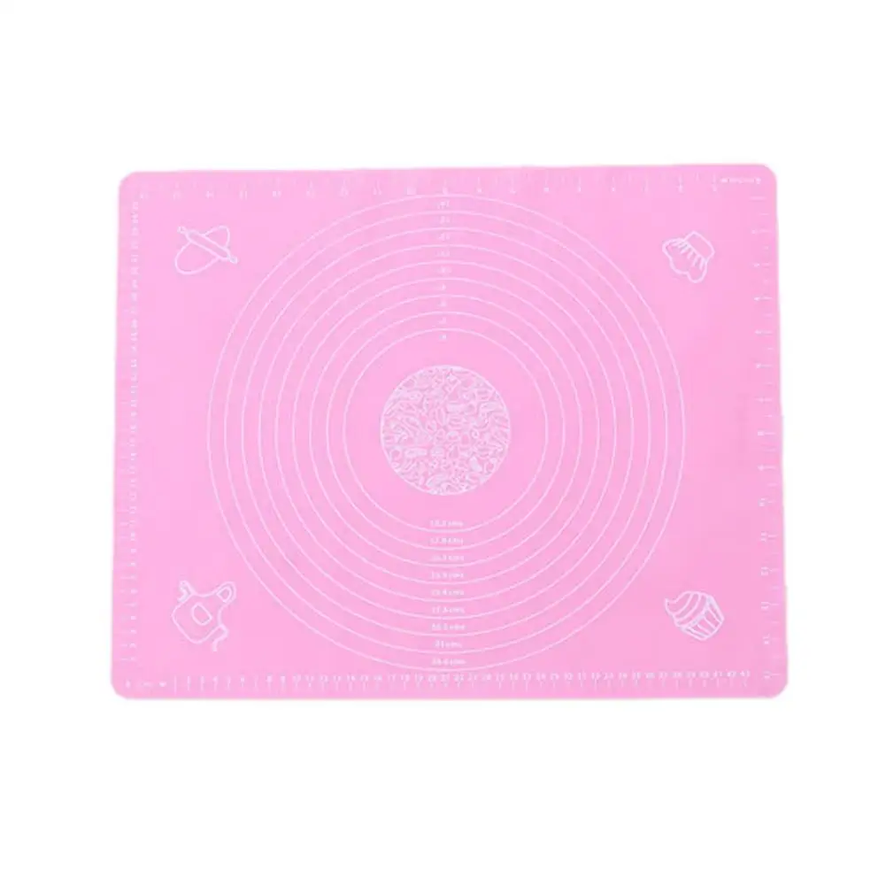 Cake Mat 1 Pc Super Big 50*40cm Non-stick Knead Dough Lace Rolling Silicone Baking Mat Cutting Fondant Pastry Sheet Pastry - Цвет: Pink