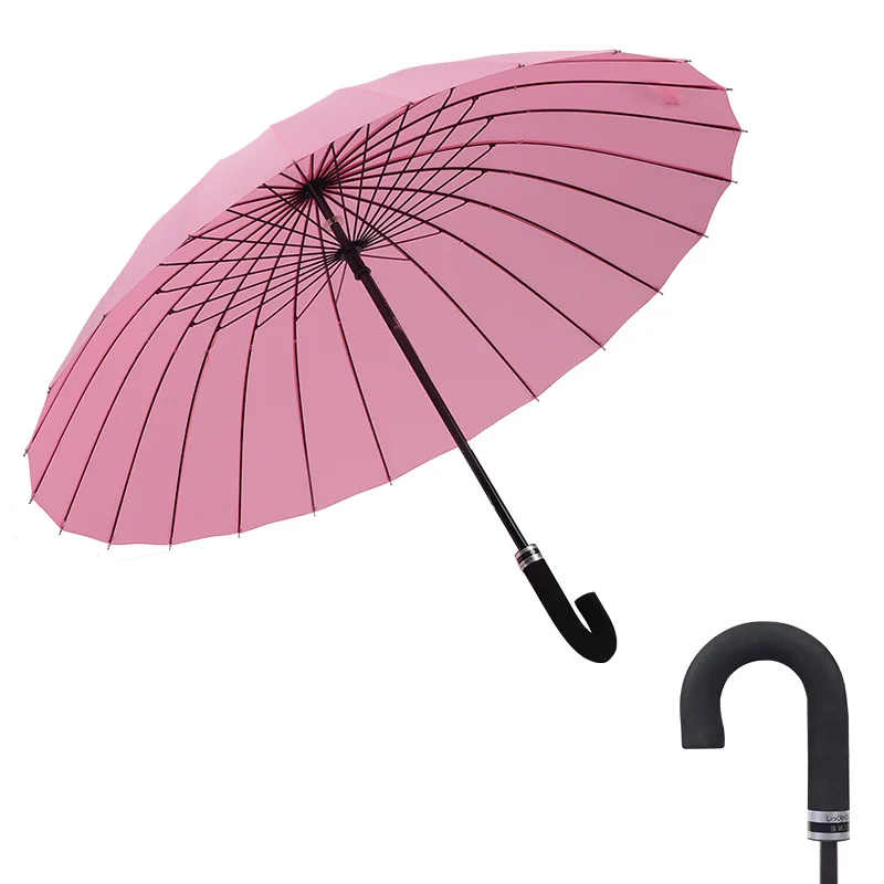 Женский двойной большой зонтик с деревянной ручкой ветрозащитные зонтики