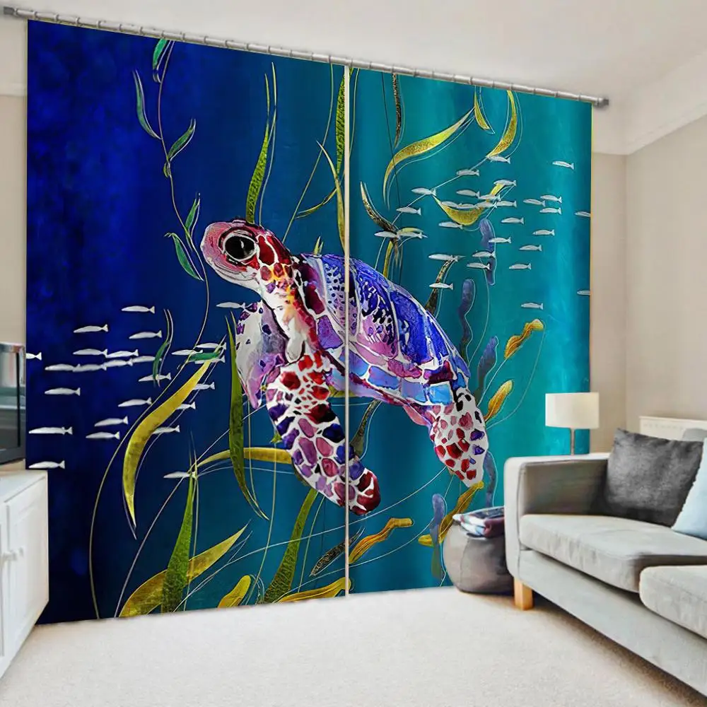 

Новые занавески для детской комнаты с милым рисунком из мультфильма для мальчиков и девочек, голубые шторы oecan, 3d шторы