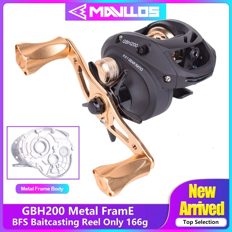 

Mavllos GBC200 Full Metal Version BFS Baitcasting Fishing Reel Left Right Hand 166g Magnetic Brake Bait Casting Baitcasting Reel