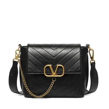 

Female Bag Niche 2020 New Summer Fashion Retro Big V Messenger Bag Simple and Versatile One-shoulder Small Square Bag Sac A Main