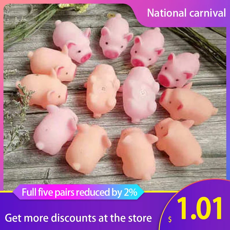 

Cute Pink Piggy Squeezing Decompression Toy Kawaii Pigs Pinch Voice BB Sound Vent Stress Reliever Tease People Anti Stress Toy
