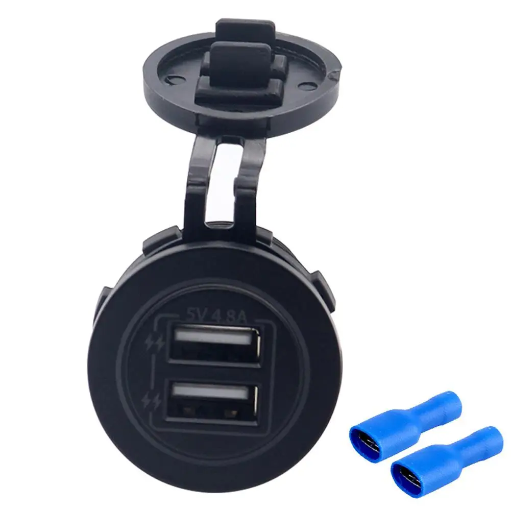 Мотоцикл USB зарядное устройство s модификация 5V 4.8A двойной светильник кольцо автомобильное зарядное устройство авто аксессуары