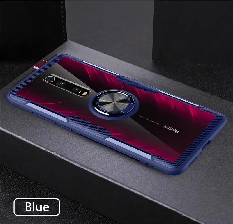 Для Xiaomi mi 9T красный mi K20 Pro Чехол прозрачный акриловый чехол Мягкий силиконовый чехол для Xiaomi mi 9T mi 9T Pro Fundas - Цвет: Blue