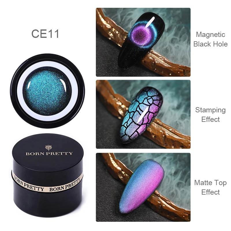 CE11 BORN PRETTY 5ml 9D Magnetic Cat Eye Nail Gel Polish Soak Off UV LED Nails Varnish Galaxy Star Magnet Nail Art Manicure Lacquer - Цвет: CE11