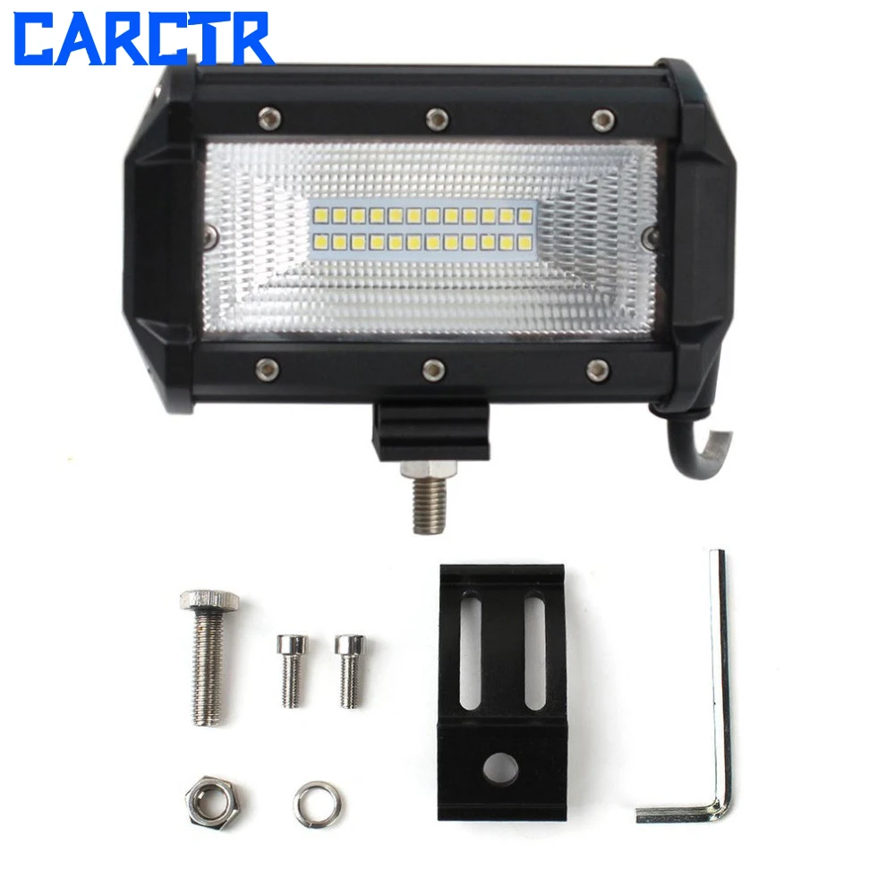 

CARCTR Car Led Work Light 5 Inch 72W 1 Year Warranty Light Bar SUV Off Road Roof Light Led Inspection Spotlight Led Bar 50007