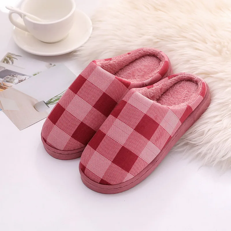 

PUIMENTIUA Winter Home Slippers Women Men Soft Indoor Warm Pantuflas Terlik Cotton-padded Lovers Home Slippers Indoor Shoes