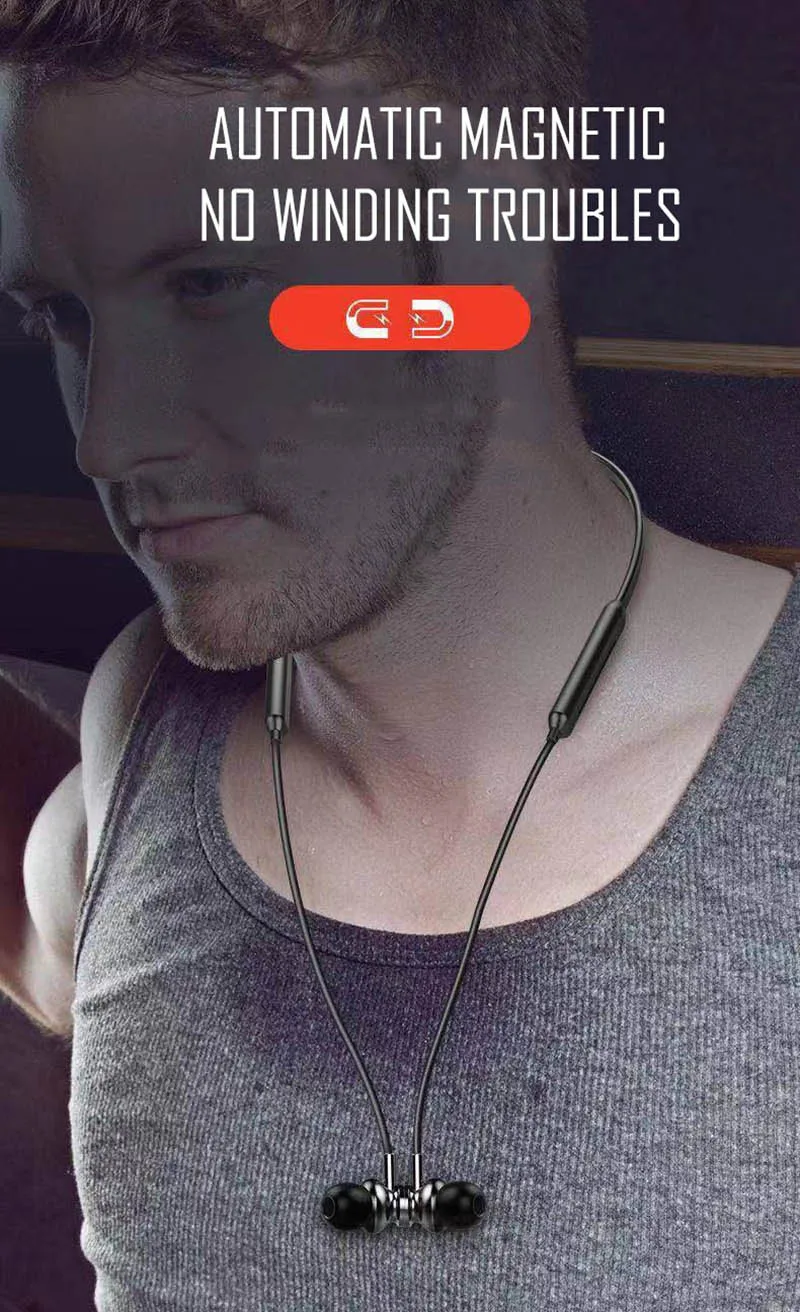 Neckband Bluetooth Headphones Stereo Headset Wireless Bluetooth Earphone Sports Earbuds With Mic for universal all mobile phones (1)