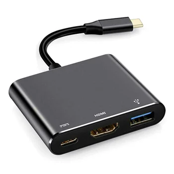 

USB C To HDMI 3 in 1 Cable Converter for Usb 3.1 Thunderbolt 3 Phone To Monitor Type C Switch To HDMI 4K Adapter Cable 1080P