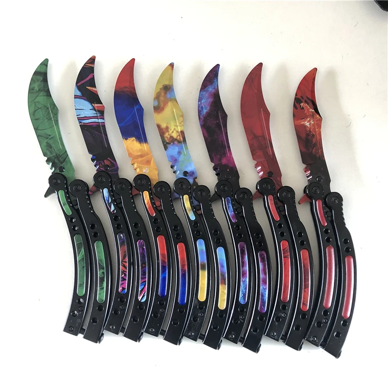 

Butterfly training knife claw knife folding Game claw knife pocket folding knife factory wholesale price for sale no edge