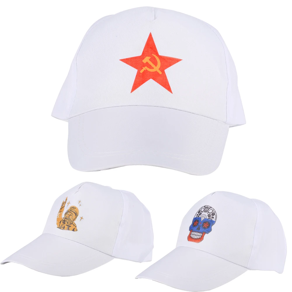 

Russian Style Mens Baseball Cap Pentagram Republic Flags Skeleton Astronaut Printed Pattern Casquette Caps Outdoor Fishing Hikin