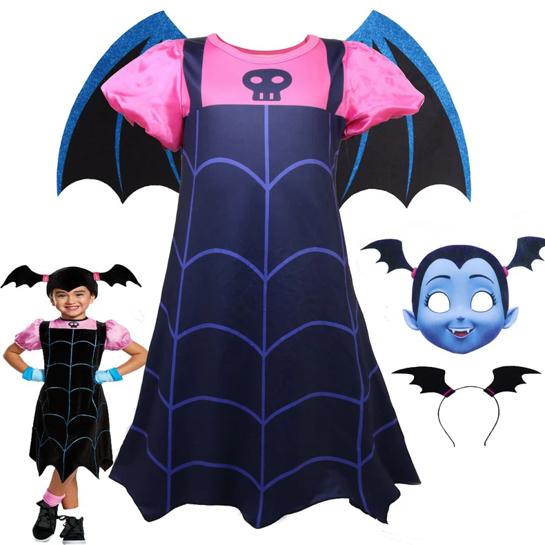 Vampirina платье для маленьких девочек Рождественское платье принцессы для девочек платья для детей, детская одежда, детская одежда для Хэллоуина, Косплэй костюм для девочек - Цвет: dress-4pcs