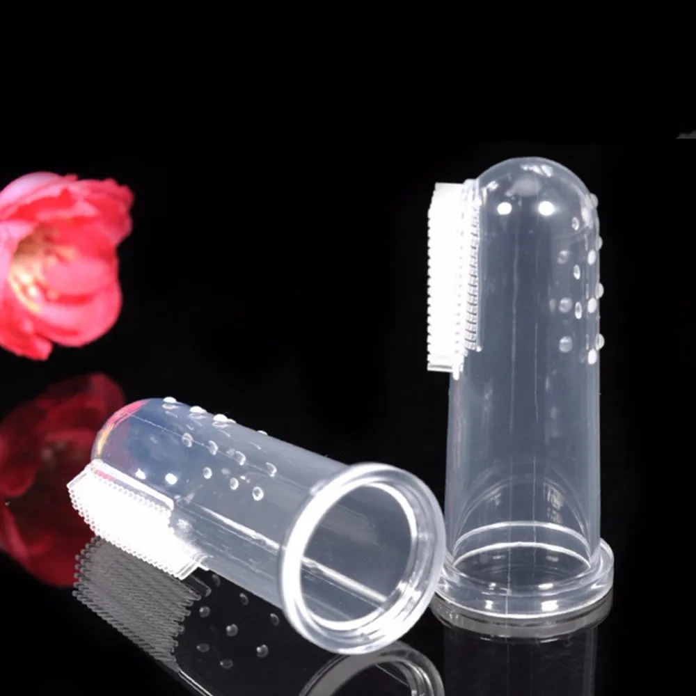 

1pc New super soft silicon pet finger tooth brush teddy dog brush pet tooth care cat dog cleaning supplies cat dog dental x