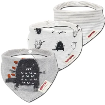 

3pcs Cartoon Cotton Bandana Baby Bibs Newborn Girl and Boy Bib Set Muslin Burp Cloth Toddler Scarf for Winter Infant Stuff 2019