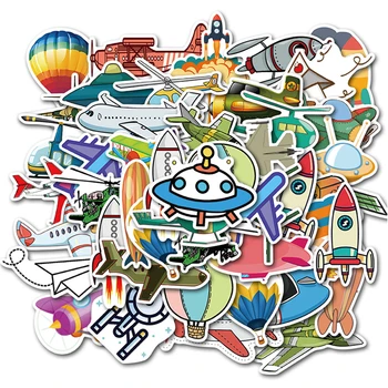 

40Pcs Airplane Aircraft Fighter Anime Stickers for Skateboard Luggage Laptop DIY Kids Toys Room Learning Traffic Tool Pegatinas