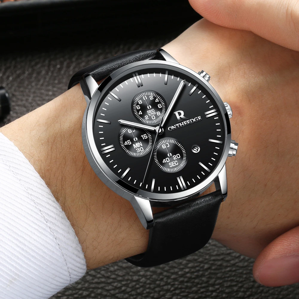 top luxury brand mens wrist watches hot fashion analog quartz watch for men waterproof chronograph sports wristwatches man clock male real leather strap Relogio Masculino (15)