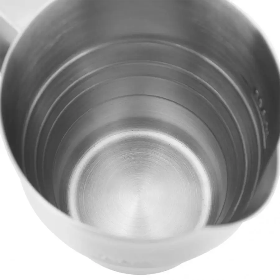 Coffee Pitcher Cup Household Silver Stainless Steel Coffee Frothing Pitcher Milk Frothing Cup with Scale 900ml