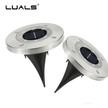 

2Pcs Latest Reflector Mask LED Solar Underground Lights Waterproof Stainless Steel Solar Buried Floor Light Outdoor Garden Lawn