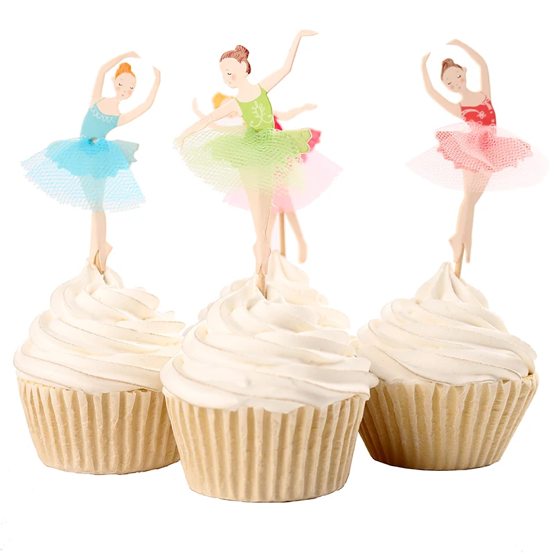 

24pcs! Angel Fairy Cupcake Topper Picks child birthday party cake decoration paper inserted card baking supplies cupcake stand