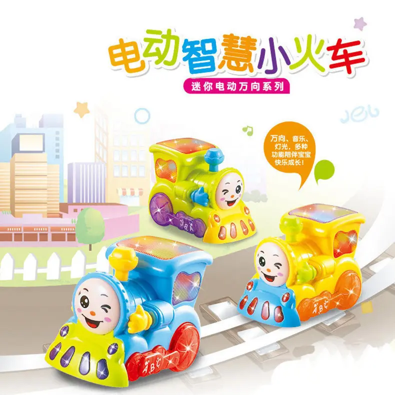 

Children'S Educational Fun Locomotive Story Car Story Machine Electric Universal Small Train 3D Light And Music Train