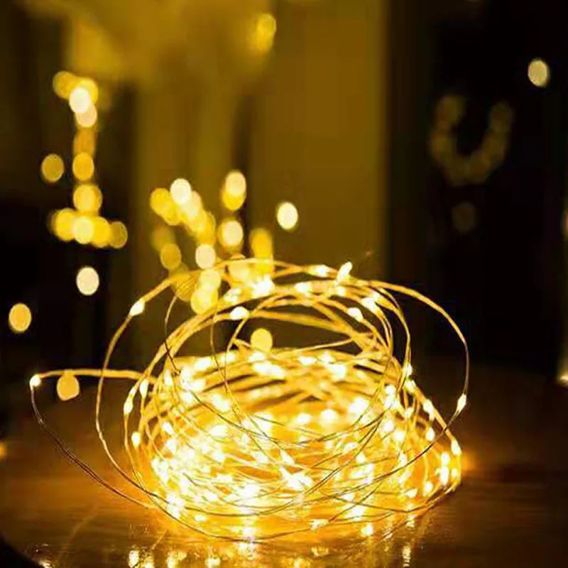 

BEKCMTH LED String lights For Christmas Holiday New Year Garland Party Wedding Home Decoration Copper Wire Fairy lights Battery