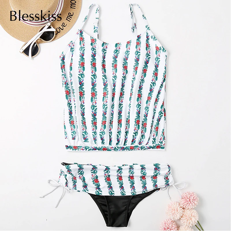 Blesskiss, танкини с цветочным принтом, купальник для женщин,, 2 предмета, набор, мягкий, пляжный купальник для женщин, купальный костюм