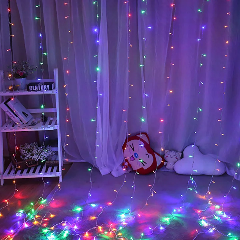 

Home Outdoor Holiday Christmas Decorative Wedding Xmas String Fairy Curtain Garlands Strip Party Lights 3x1/3x3m 100/300 LED