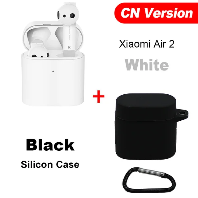 Оригинальные беспроводные наушники Xiao mi Air 2 TWS Airdots Pro 2 mi Air 1 True ENC Bluetooth 5 Tap управление голосом LHDC Dyna mi c - Цвет: CN N Black Case
