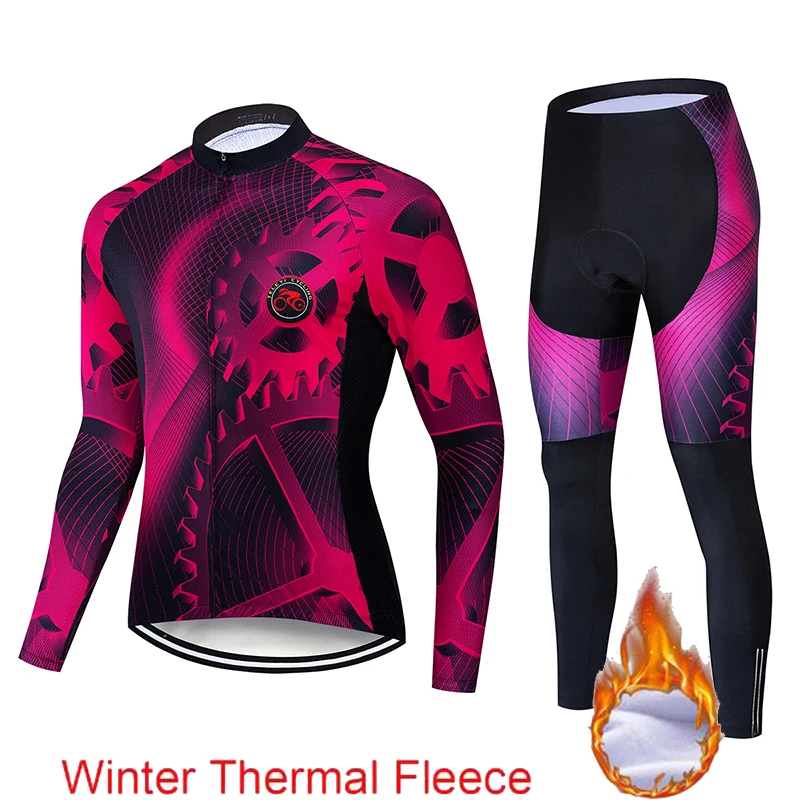 cycling set 2 Ropa ciclismo теплая Зимняя Теплая Флисовая велосипедная одежда, мужская Трикотажная одежда, костюм для езды на велосипеде, MTB Одежда, комбинезон, комплект - Цвет: cycling set 2