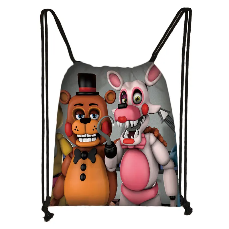 Мультяшная сумка на шнурке Five Nights at Freddy's, FNAF, сумки для хранения, медведь Фредди, Бонни, кролик, Фокси Чика, рюкзак, Детская сумка для книг - Цвет: SKDFLD43