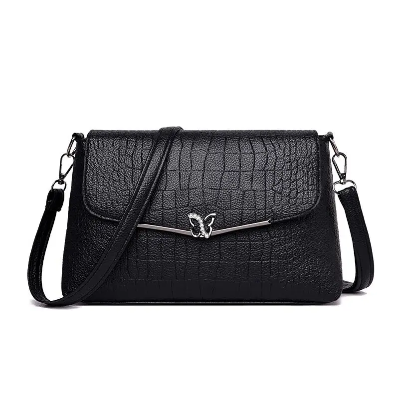 Маленькие сумки для женщин, девочек, модные кожаные женские сумки Vintag, сумки через плечо, женская сумка - Цвет: Black
