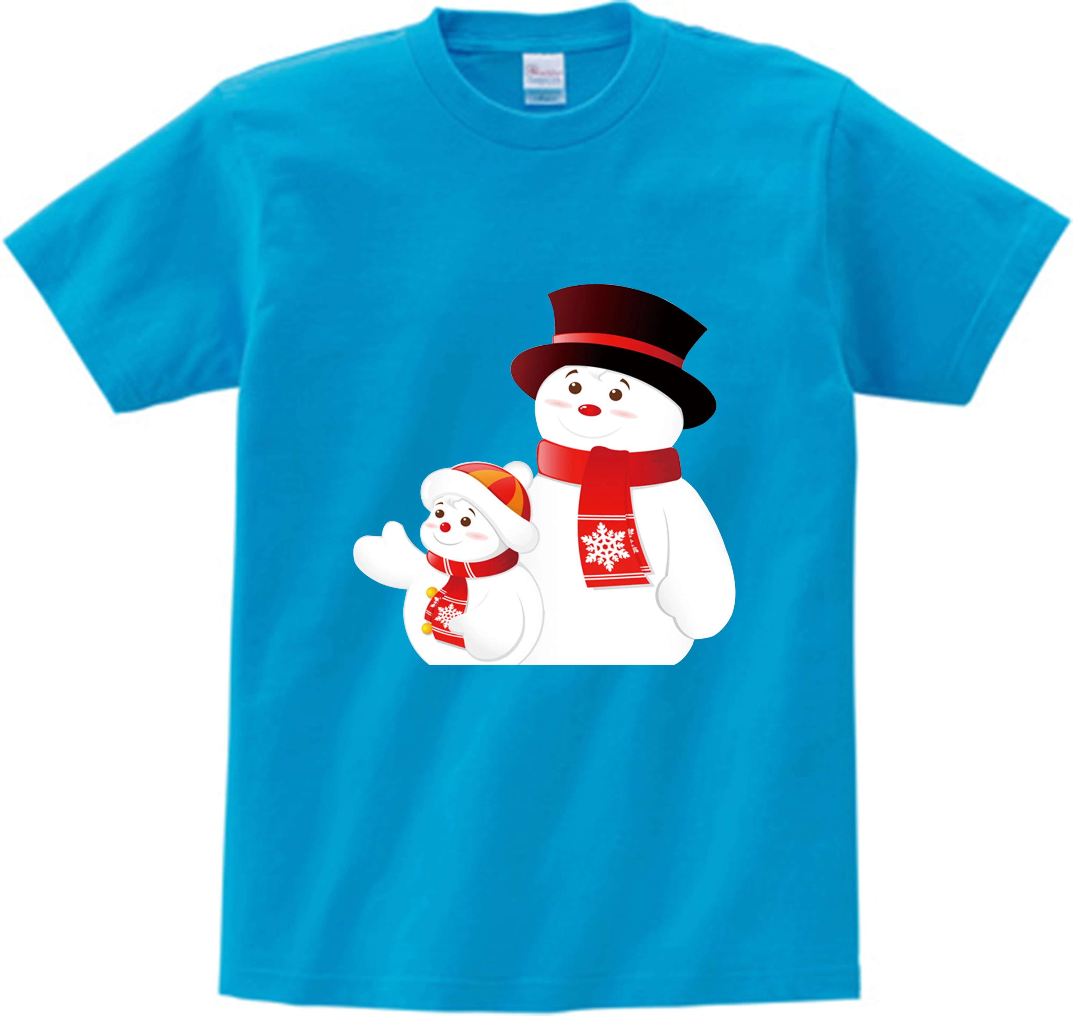 Веселый Рождественский Рисунок снеговика, Детская футболка летние топы с короткими рукавами для маленьких девочек, повседневная забавная футболка для мальчиков Одежда для мальчиков NN